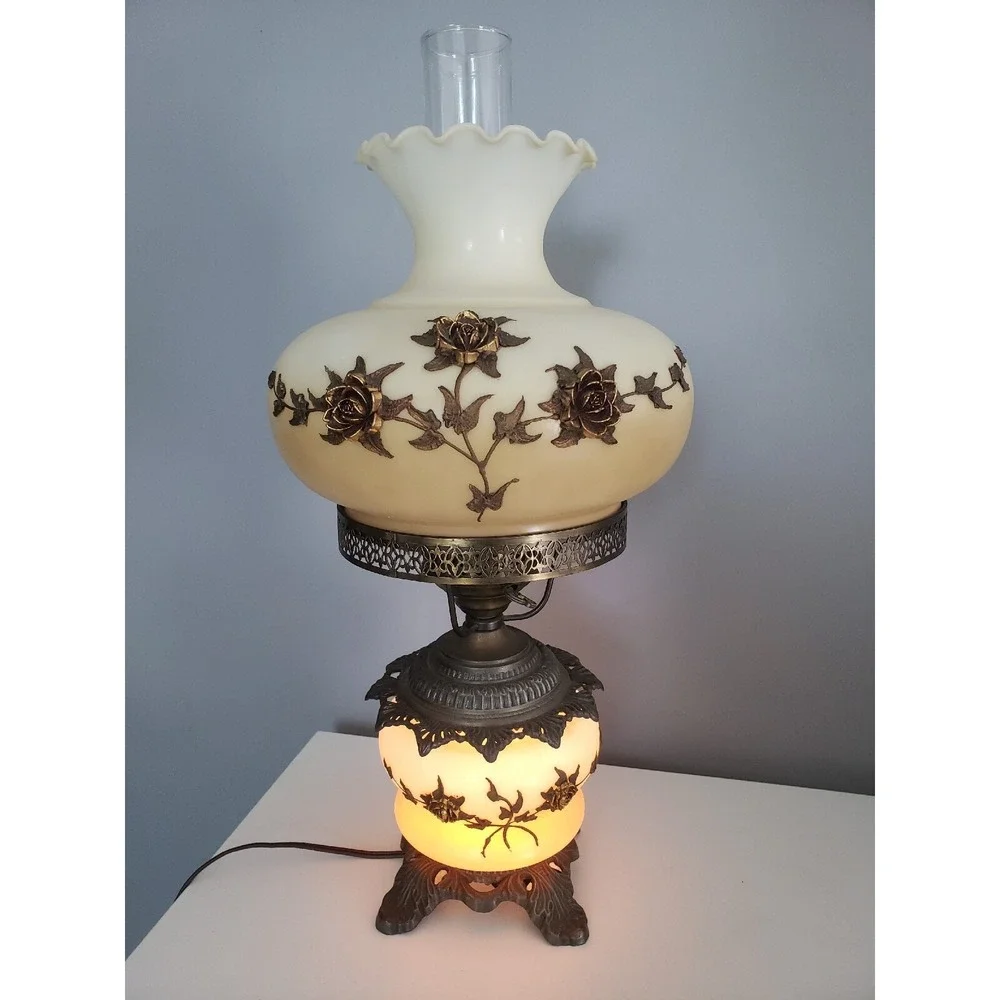 Vintage Hollywood Regency Falkenstein‎ Victorian Gothic Gone Wind Hurricane Lamp